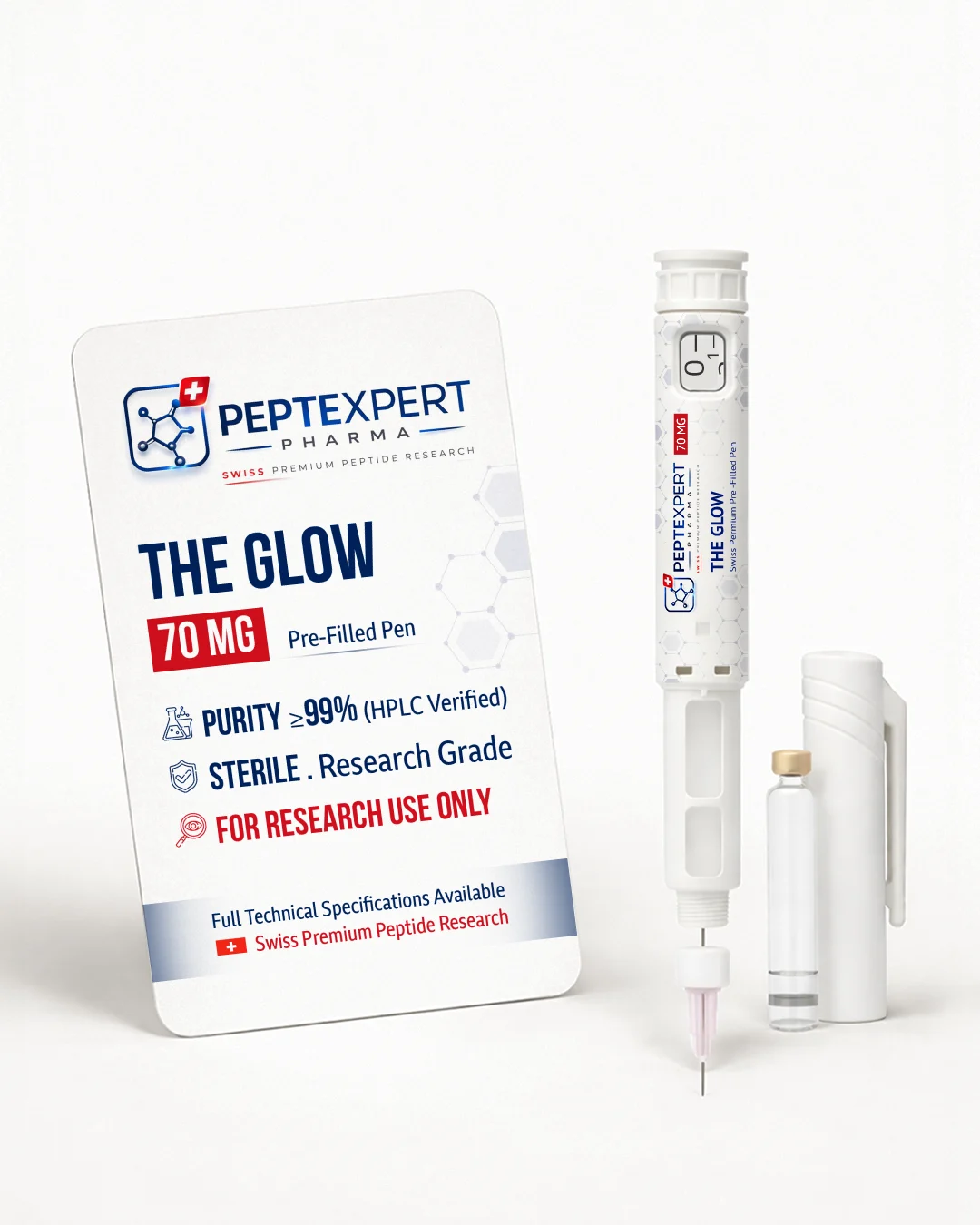 THE GLOW: GHK-Cu + BPC-157 + TB-500 70MG | The Pinnacle of Cellular Renewal